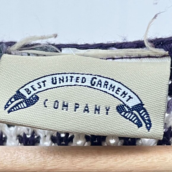 Vtg Sweater Purple Striped Y2K V-Neck Knit Pullover Womens M Soft Cozy Cabincore - Picture 9 of 10